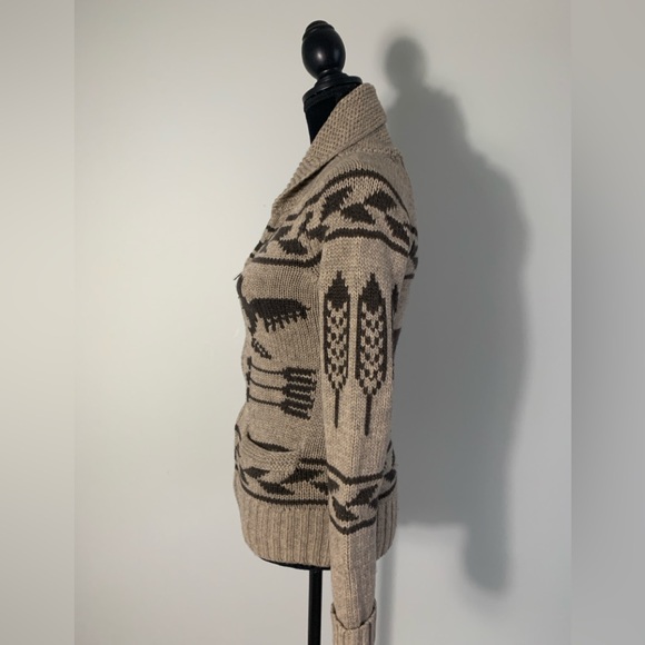 TNA 100% Lambswool Sea to Sky Cowichan Zip Up Sweater Women’s Small - Picture 3 of 10